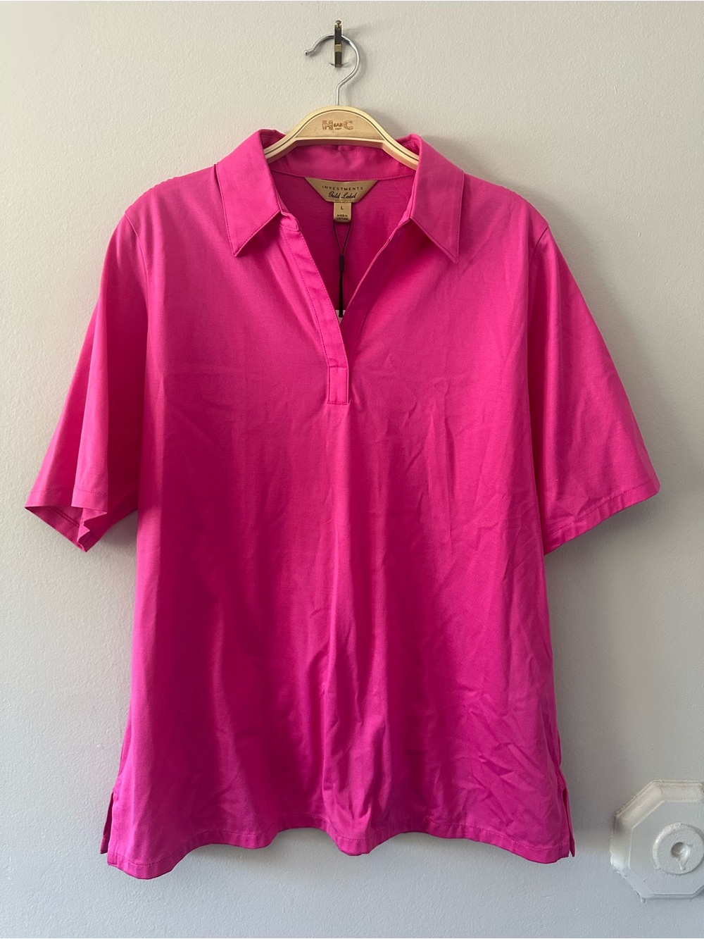 Investments Short-Sleeve Polo Top - Hot Pink